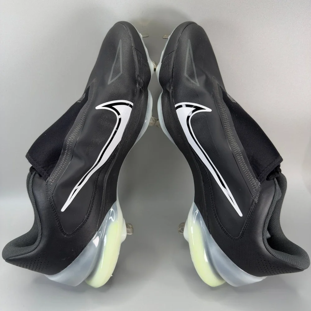 Nike Force Zoom Trout 8 Pro Mens 14 Metal Baseball Cleats Black Shoe Hidden Lace